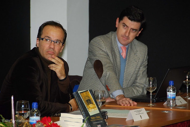 El alcalde de Hinojos, Miguel Angel Curiel y Santiago Padilla