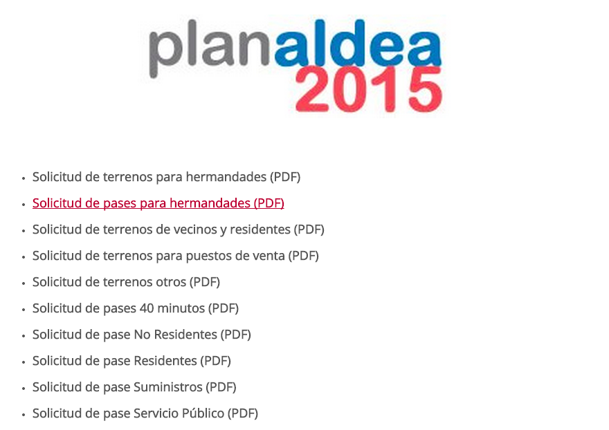 Plan Aldea 2015