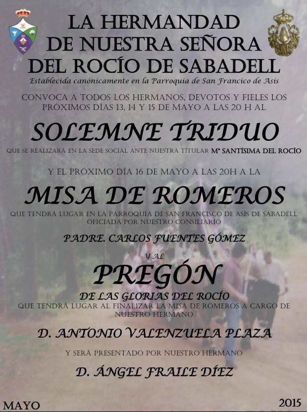 Sabadel cartel rocio 2015 -2