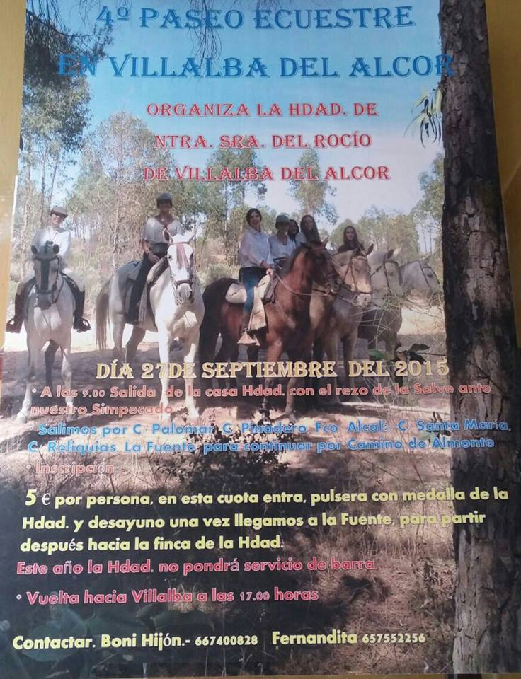 Villalba del alcor paseo a caballo 2015