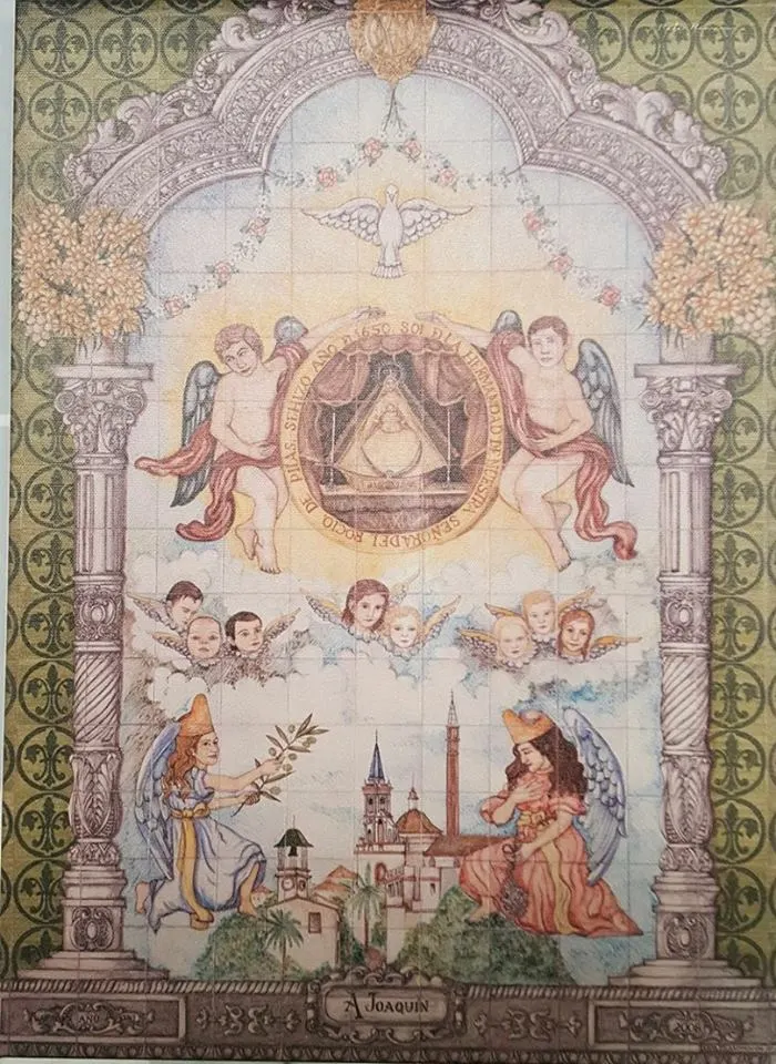 azulejo de la capilla carreta del simpecado de pilas