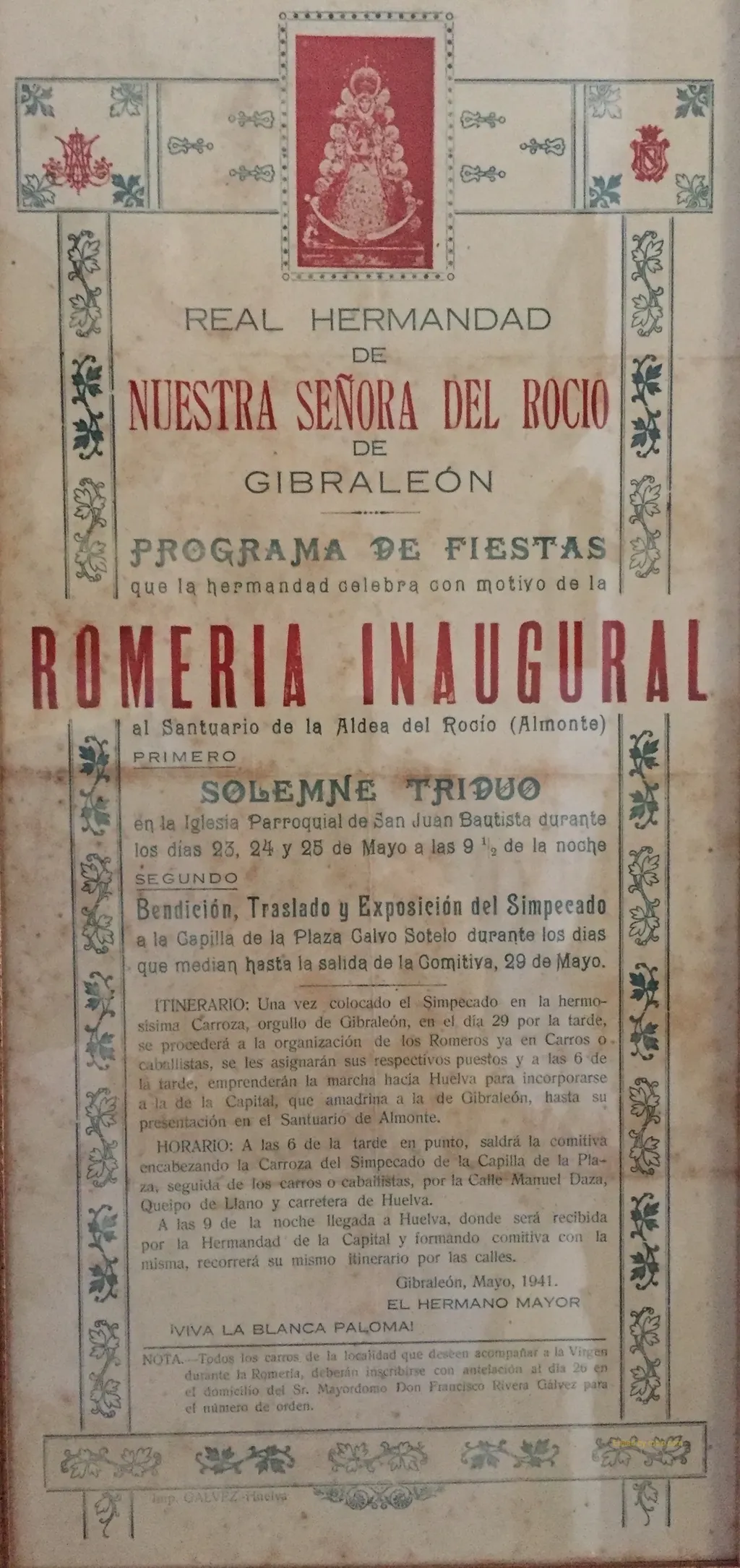 Gibraleon cartel romeria 1941