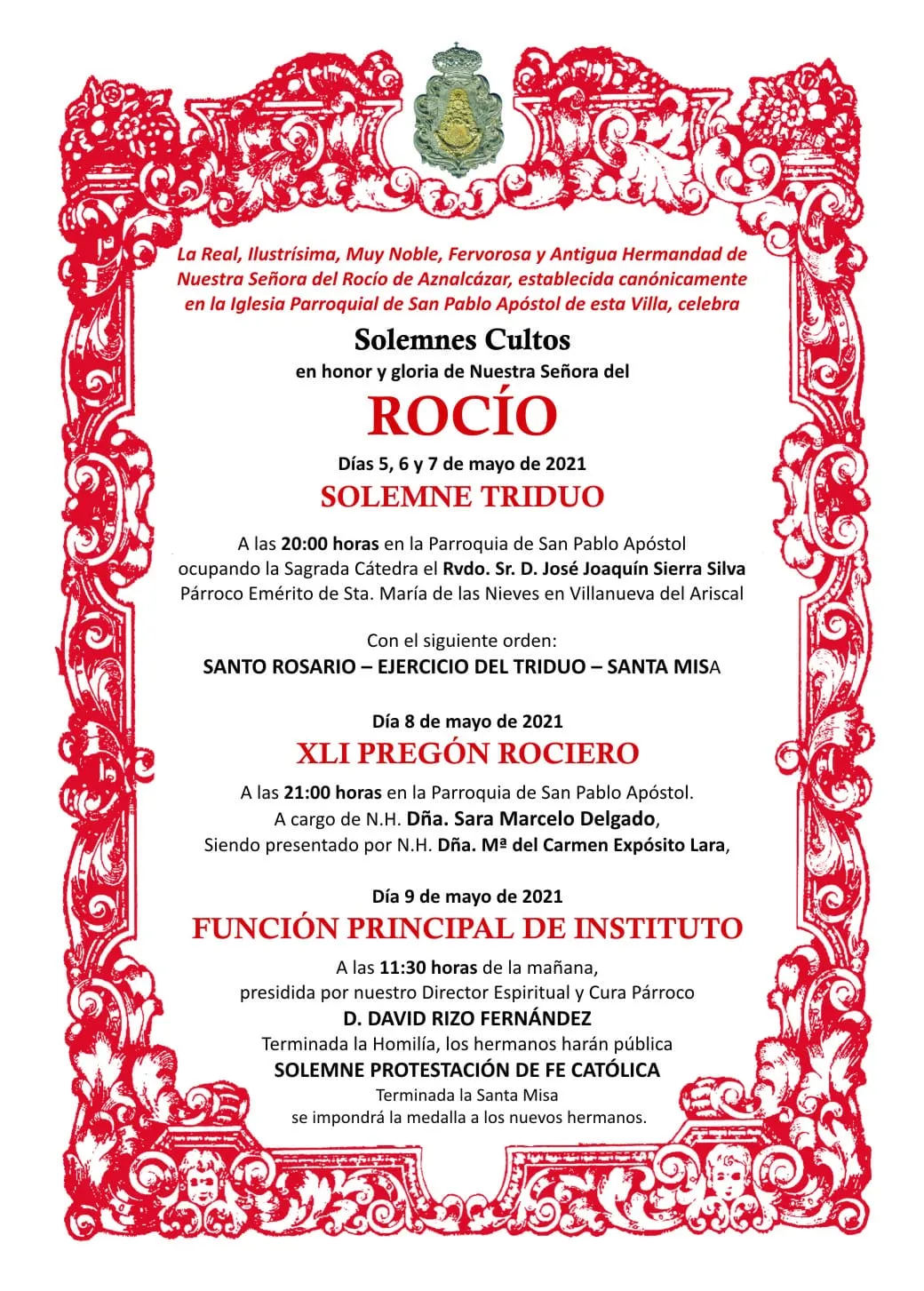 Aznalcazar cartel rocio 2021