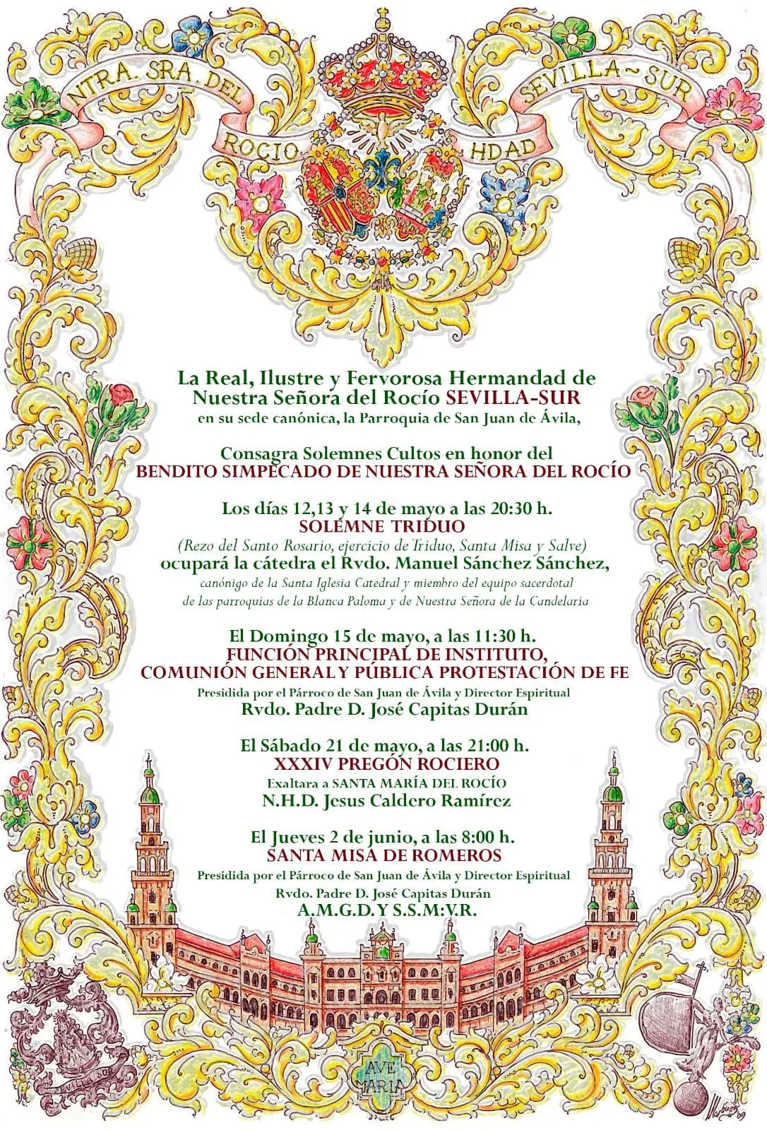 Cultos rocio 2022 Sevilla Sur