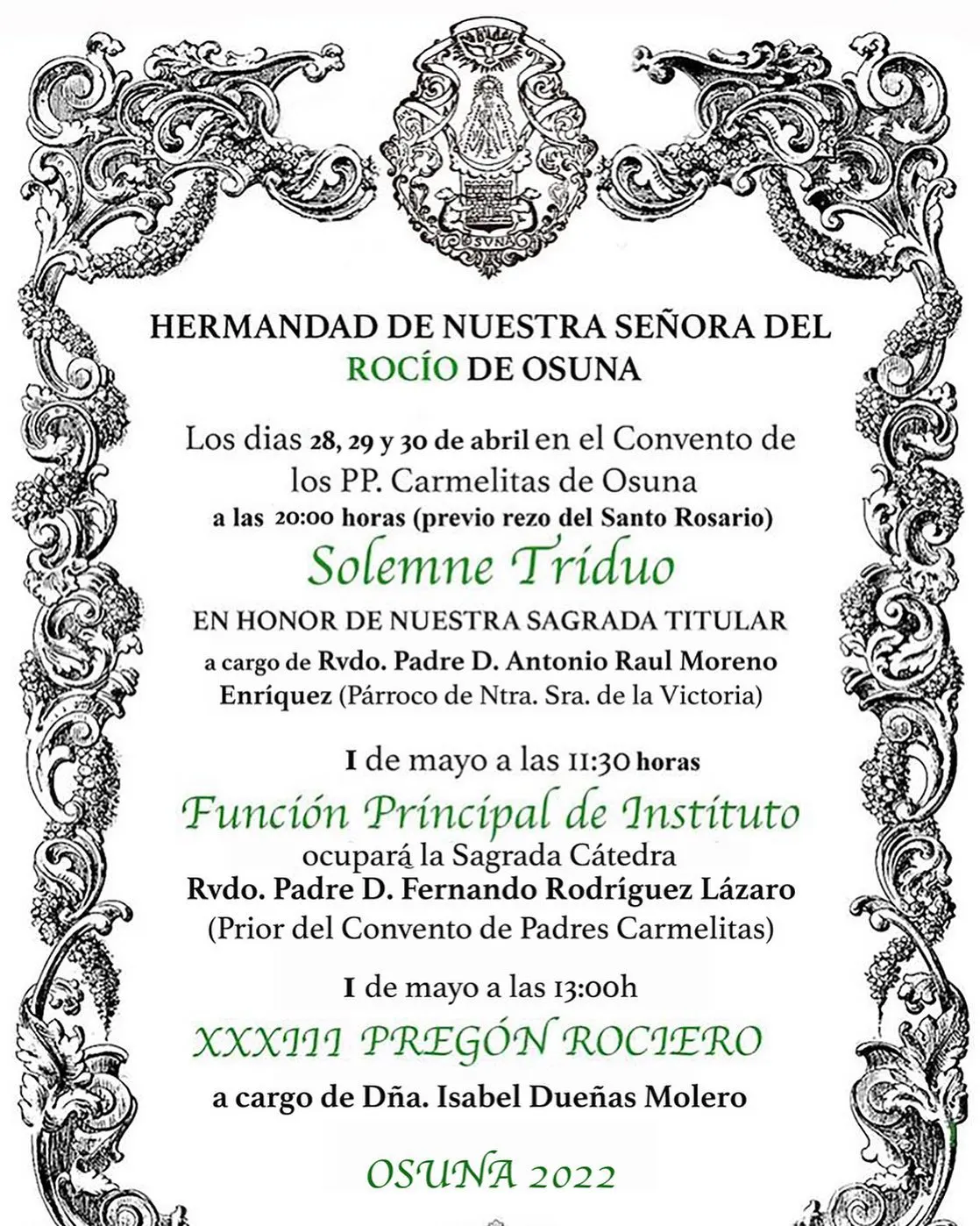 cultos rocio 2022-Osuna