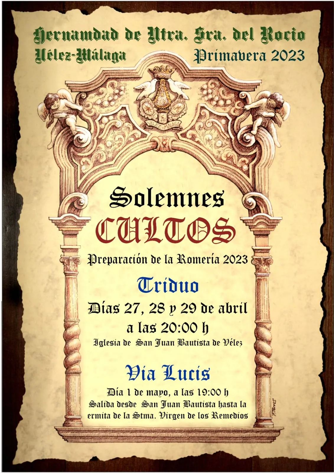 cultos rocio 2023 Velez malaga