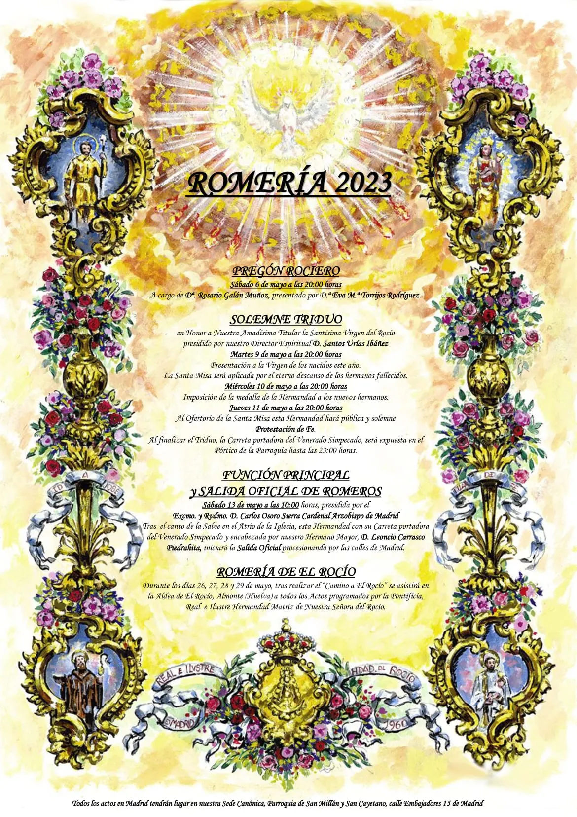 cultos rocio 2023 Madrid