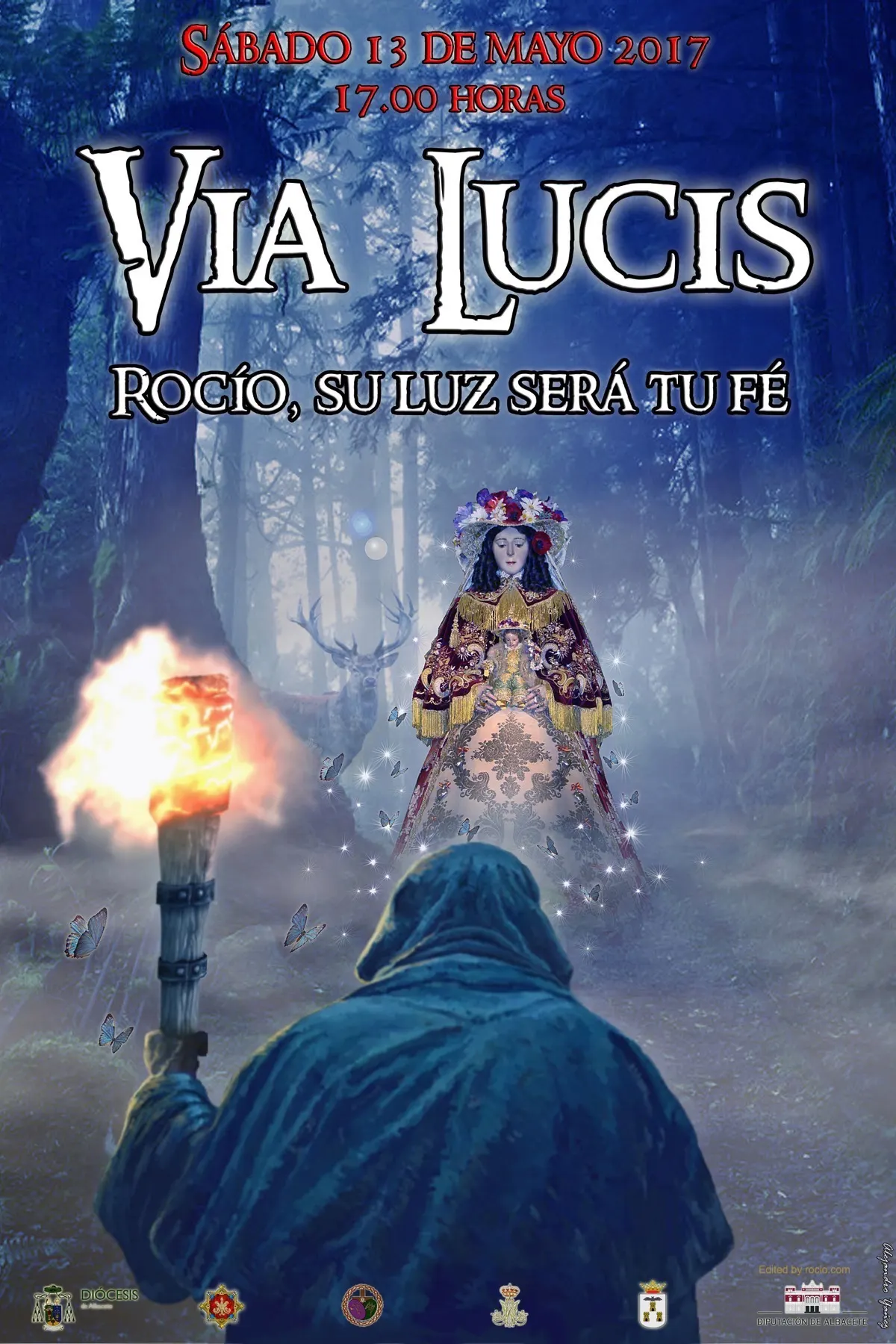 CARTEL VIA LUCIS ROCIO SU LUZ SERA TU FE 2017 albacete