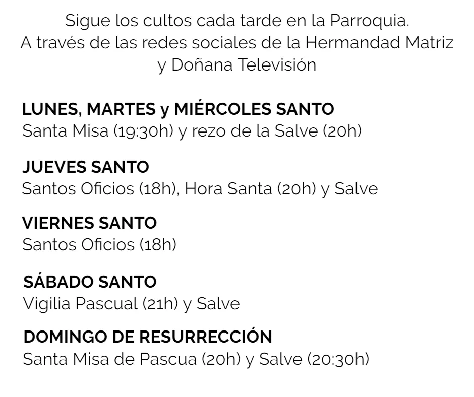 cultos semana santa rocio 2021