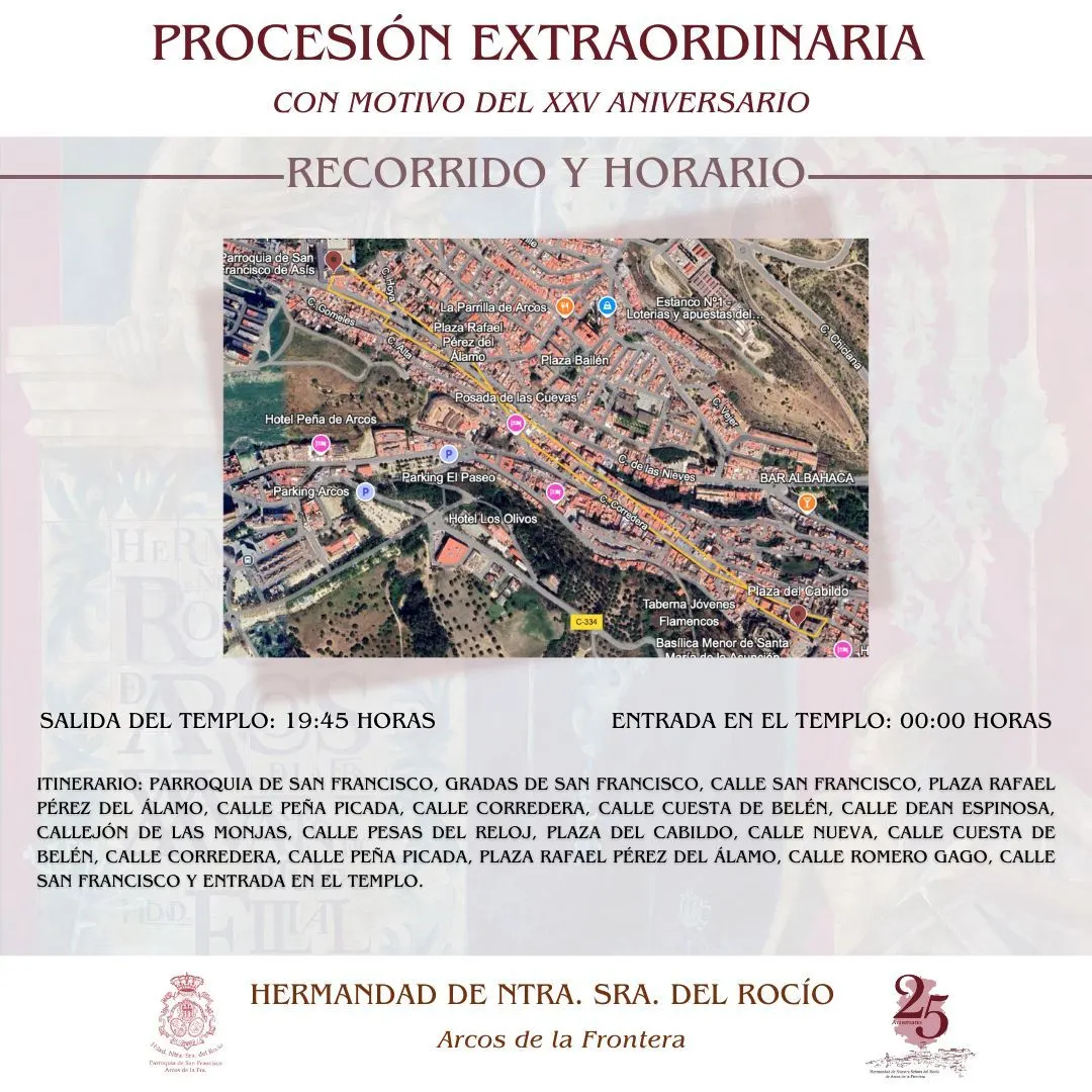 Rocio de Arcos de la Frontera - Procesión por las calles.