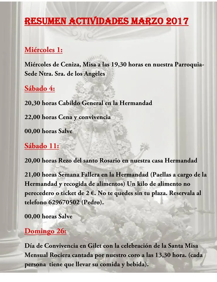Valencia actividades de marzo 17