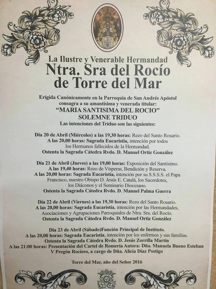 Torre del Mar Triduo y pregon 2016