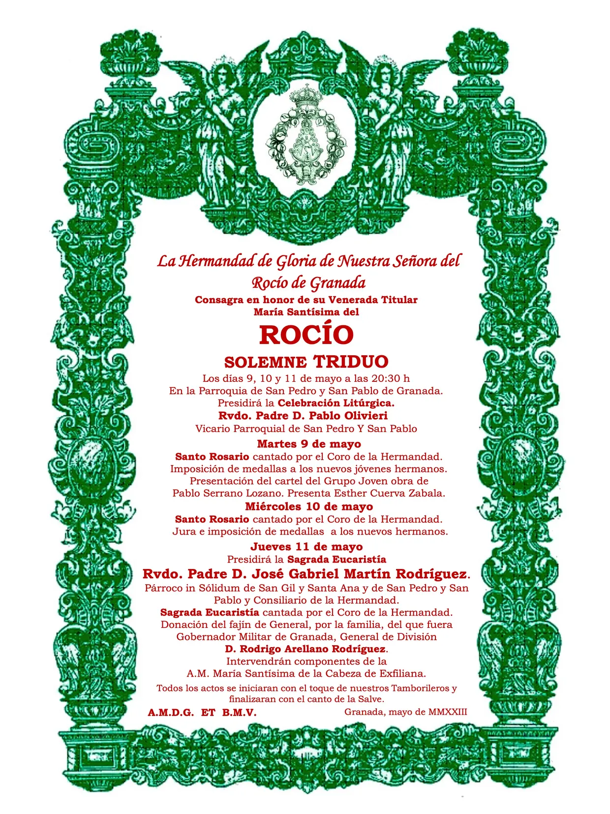 Cultos HDAD ROCIO granada 2023
