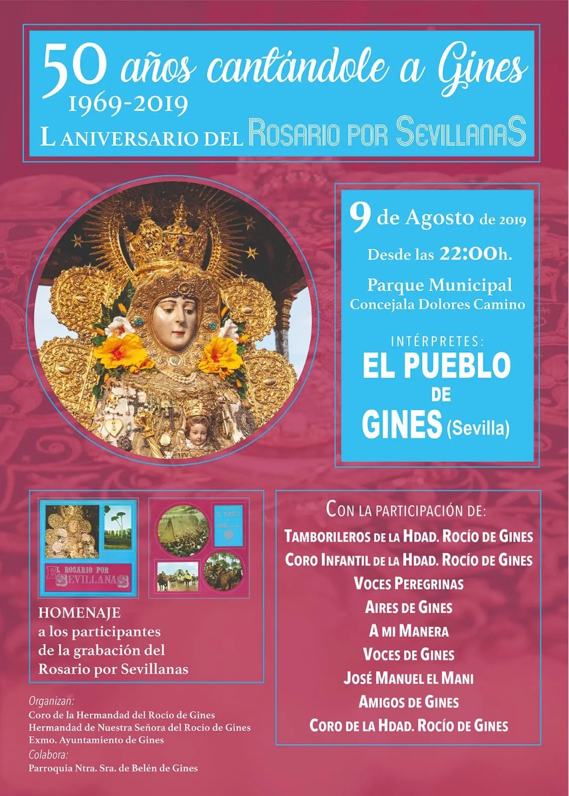 Cartel 50 anos cantandole a Gines