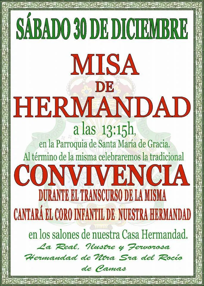 Camas misa de hermandad navidad