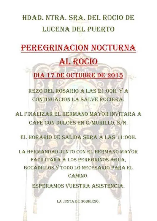Lucena del Puerto peregrinacion nocturna 2015