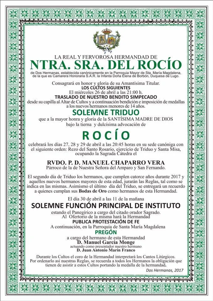 Dos hermanas triduo
