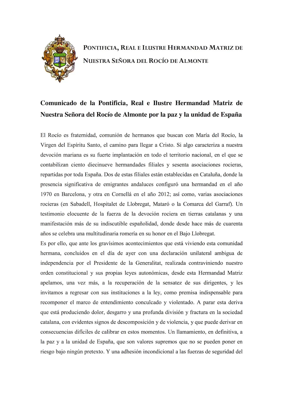 2017 OCTUBRE. Comunicado - Unidad de España-1