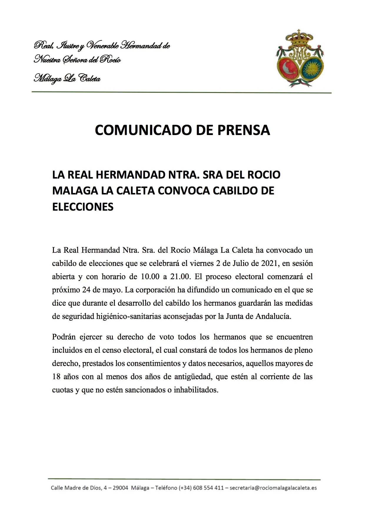 Cabildo elecciones de 2021 Rocio Málaga La Caleta