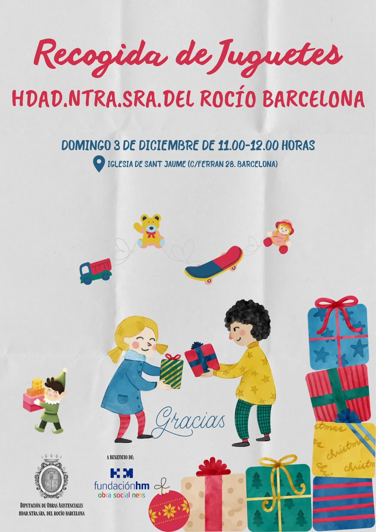rocio barcelona recogida juguetes navidad 2023