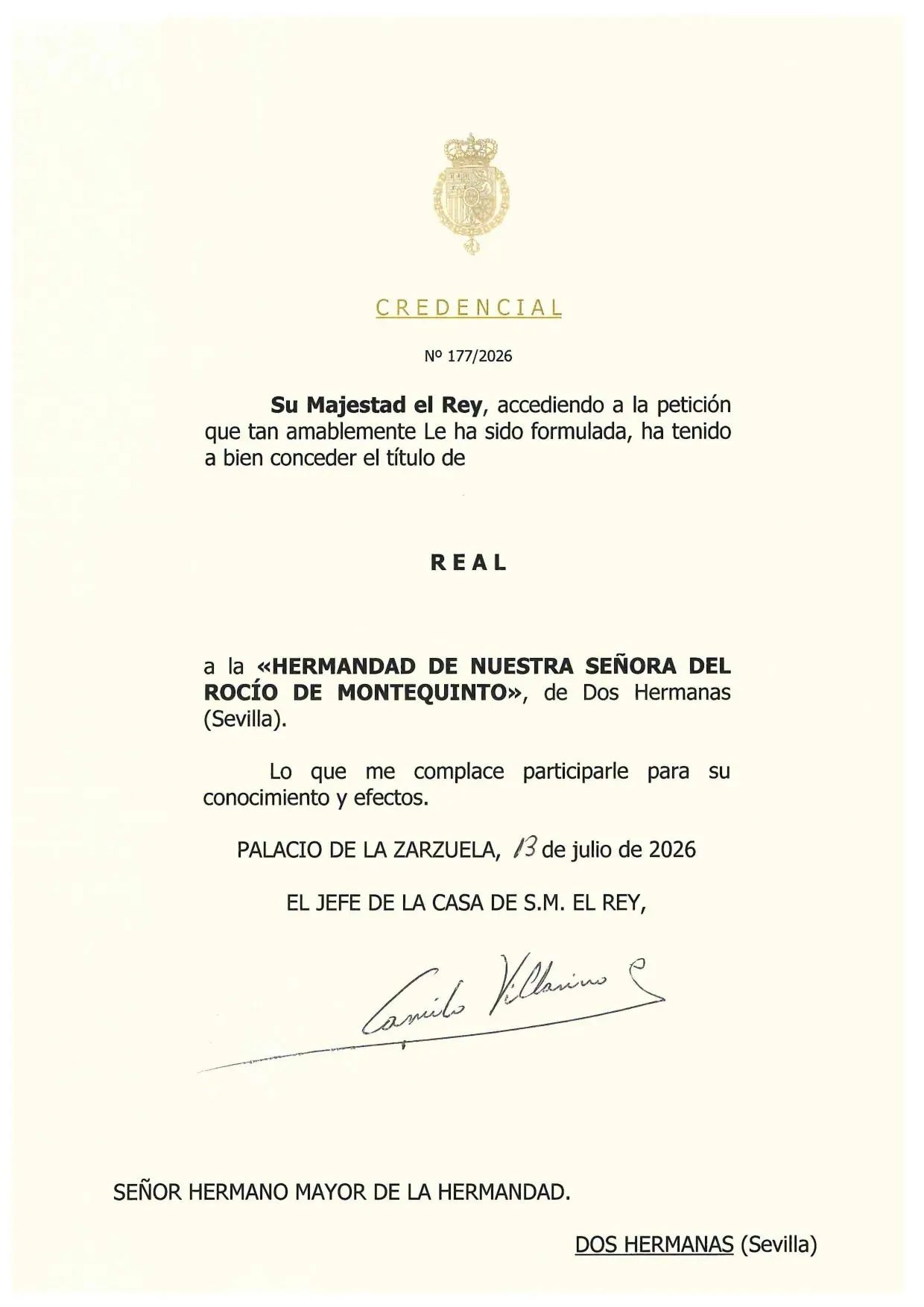 Montequinto titulo de real