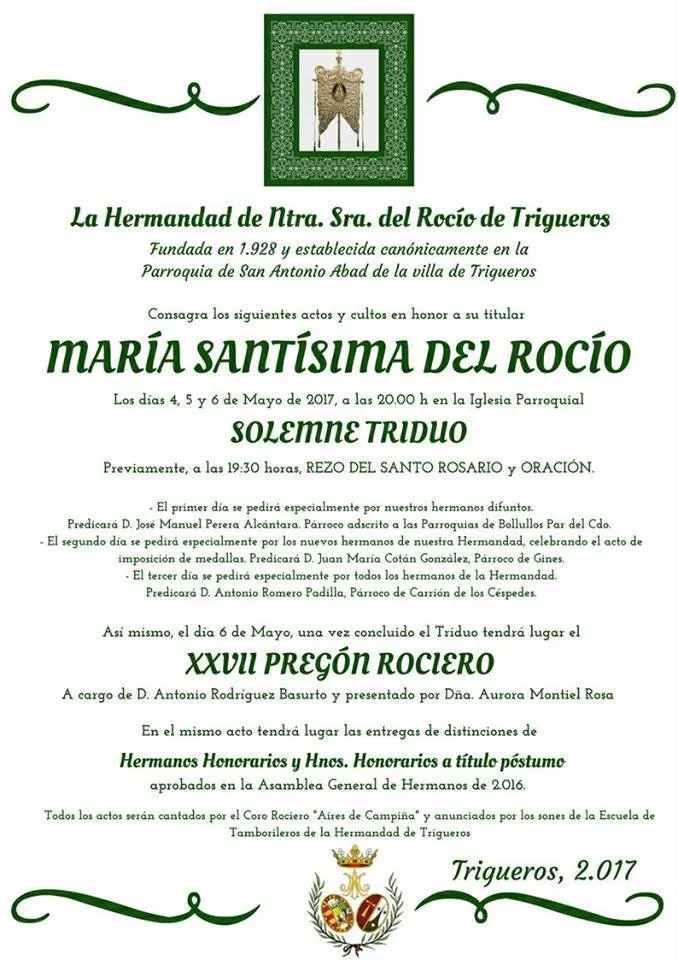 TRigueros triduo y pregon 2017