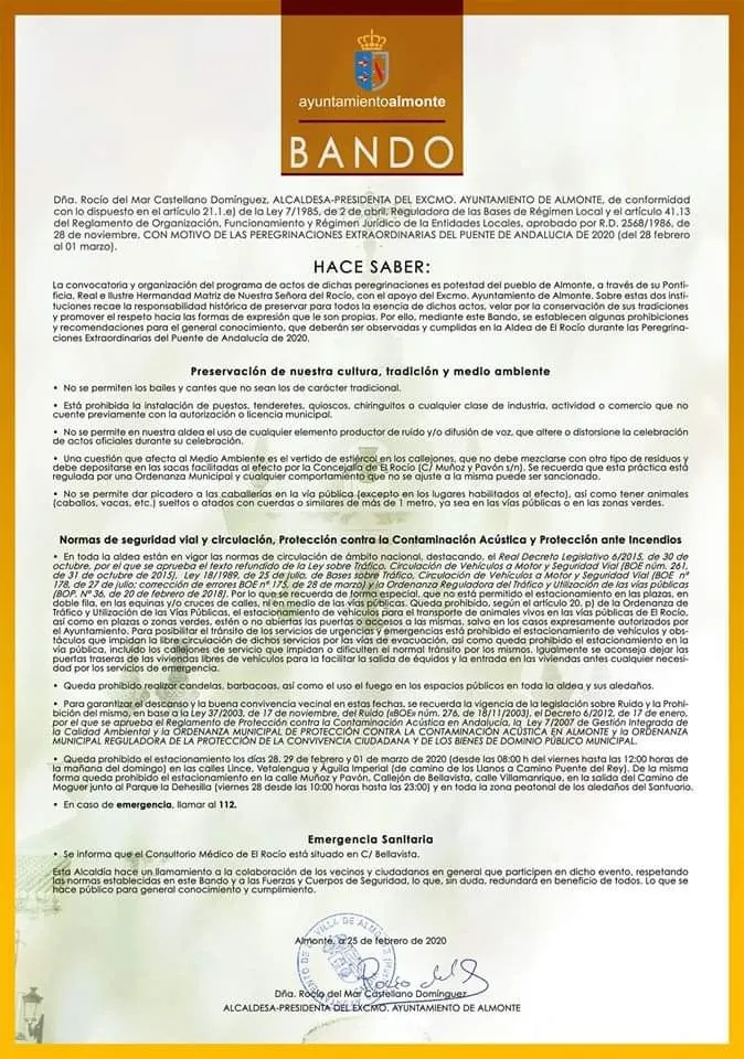 Bando peregrinacion 2020 dia andalucia 2020