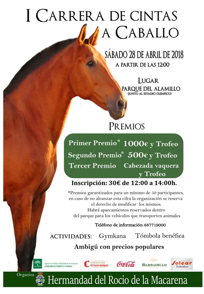 Macarena i Carrera de cintas a caballo