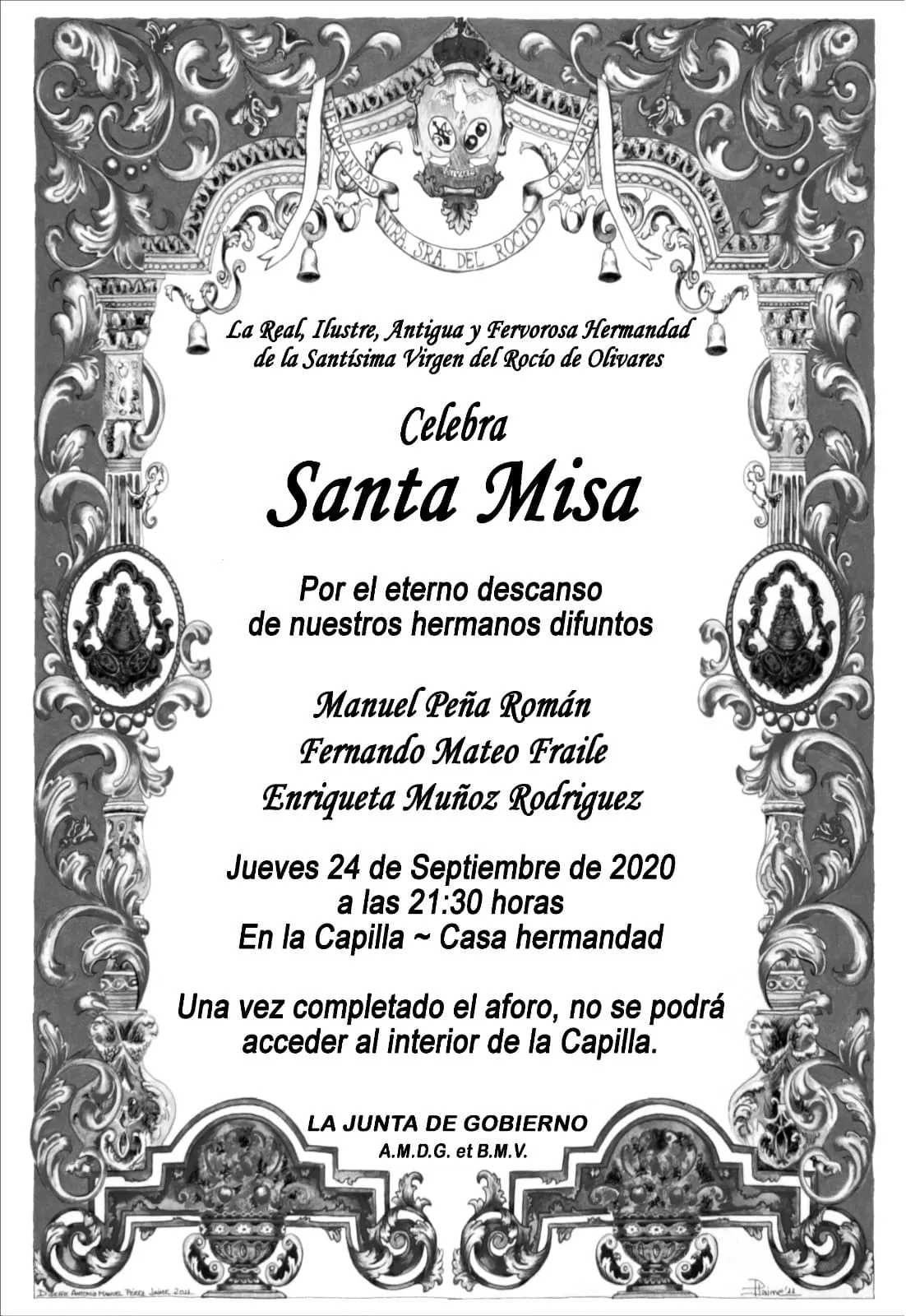 Olivares misa difuntos