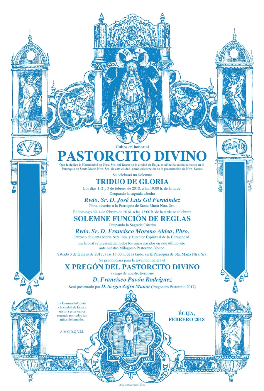CARTEL CULTOS PASTORCITO DIVINO 2018 ENERO