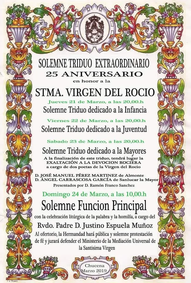 Chucena 25 aniversario triduo