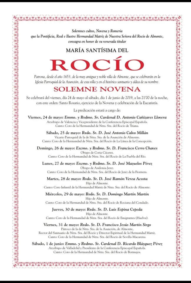 Programa romeria rocio 2019 -1