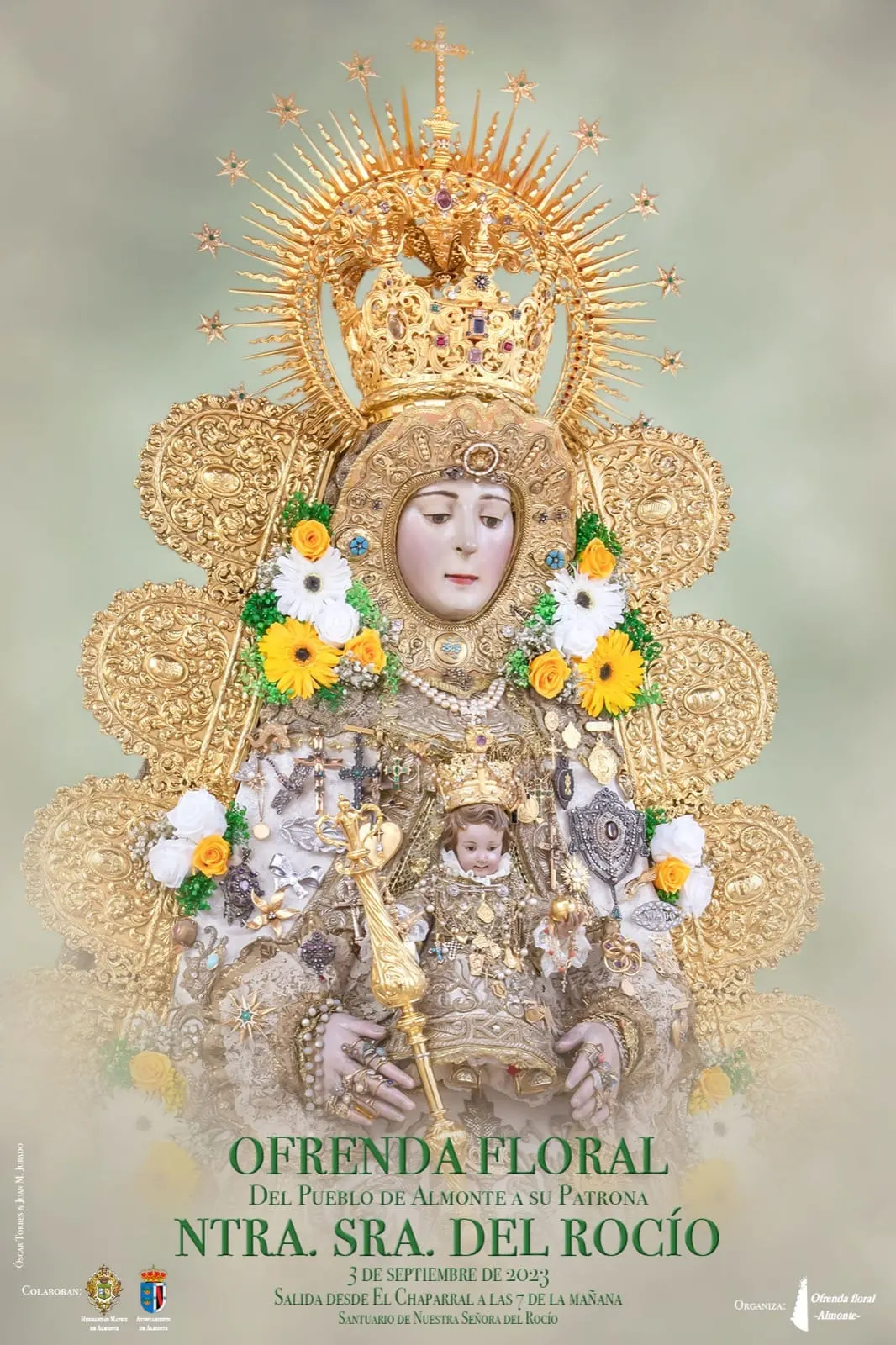 ofrenda floral almonte a la virgen del rocio 2023