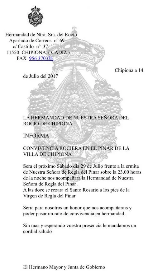Chipiona convivencia rociera