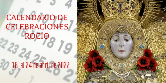 Diseño calendario rocio 18 al 24 de abril de 2022