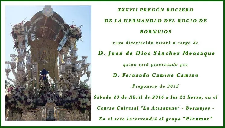Bormujos pregon rocio2016