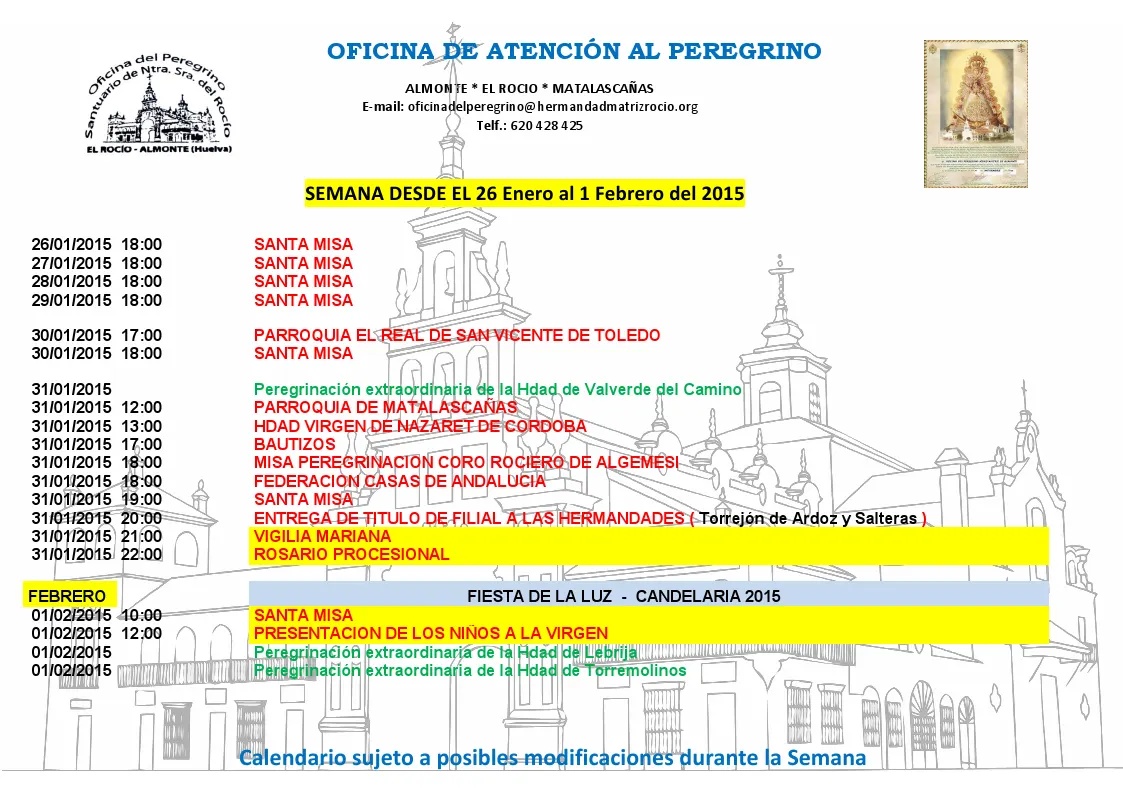 calendario 26 de enero