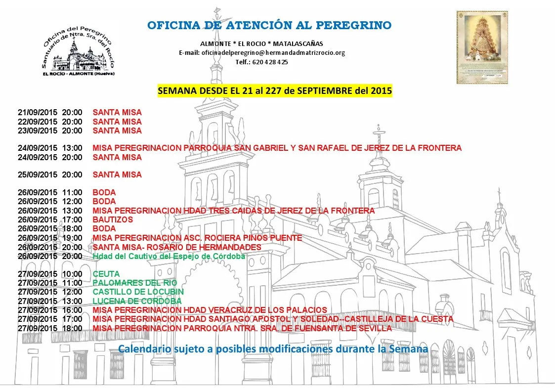 calendario 21 a 27 de septiembre 2015