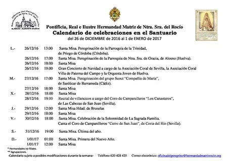 calendario-celebraciones-en-el-rocio-del-26-12-al-1-1-2017