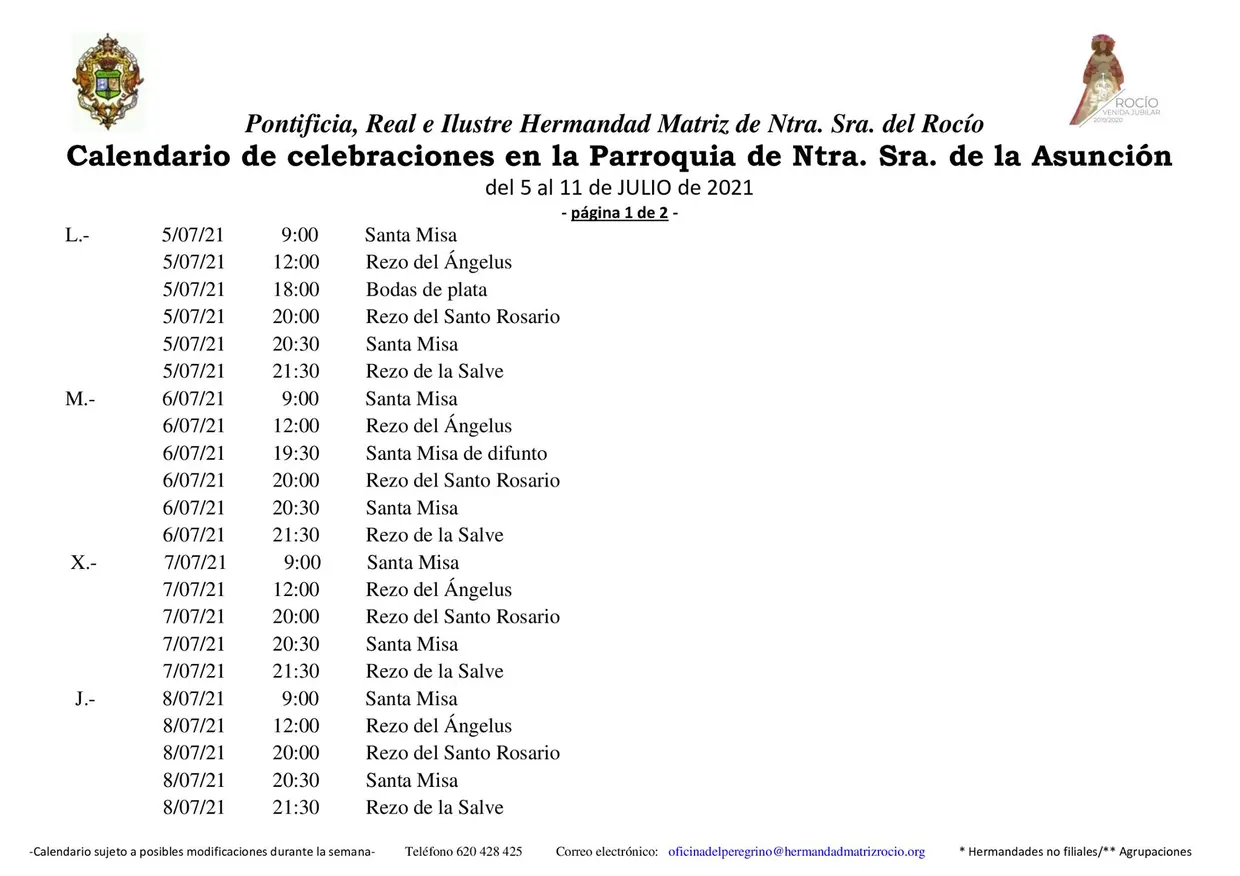 calendario rocio 5 al 11 de julio 2021-1