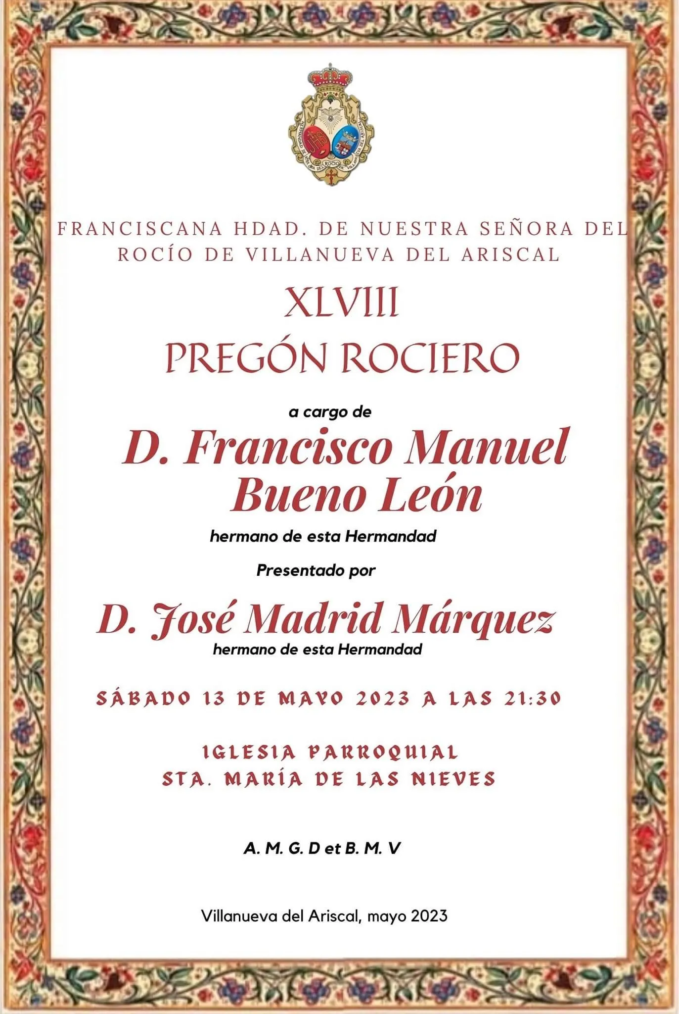Pregon rocio 2023 Villanueva del Ariscal