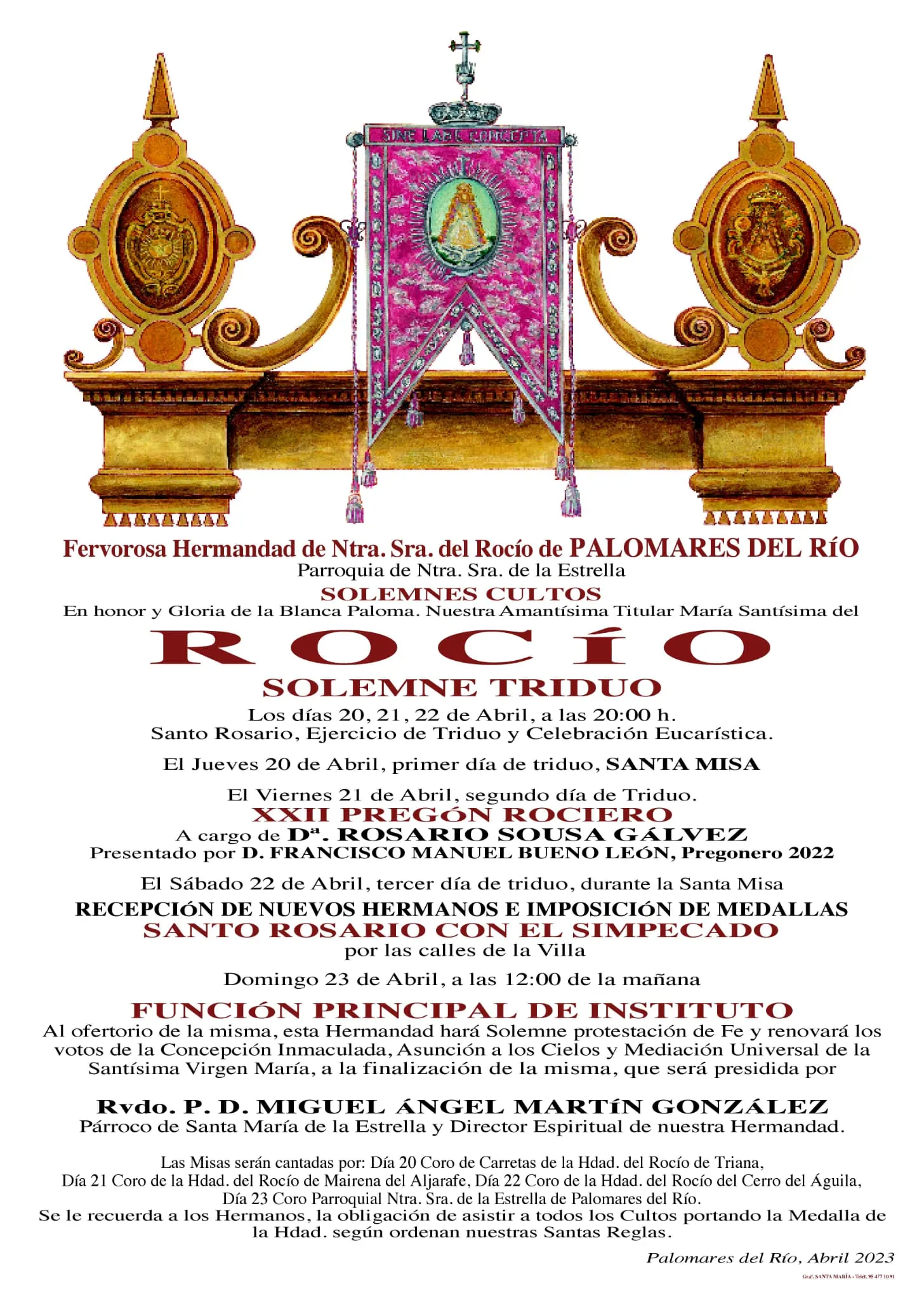 cultos rocio 2023 Palomares del Rio