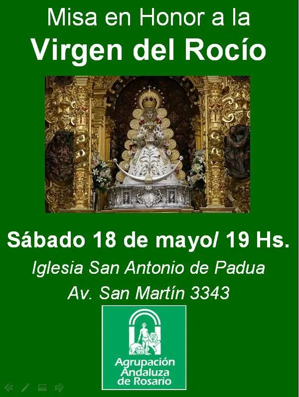 Simpecado iluminado durante el Rosario de la romería de 2013