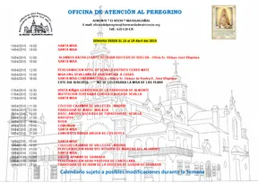 Calendario 13 a19 de abril 2015