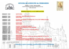 Calendario del 8 a 14 junio 2015