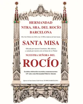 Rocio barcelona MISA 54 ANIVERSARIO FEBRERO 2024