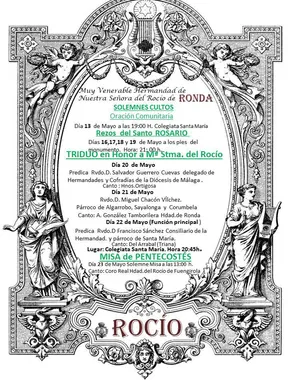 Rocio ronda cartel de cultos 2021