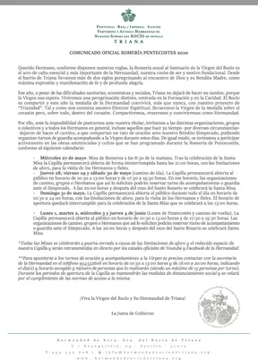 Triana comunicado_romeria_2020