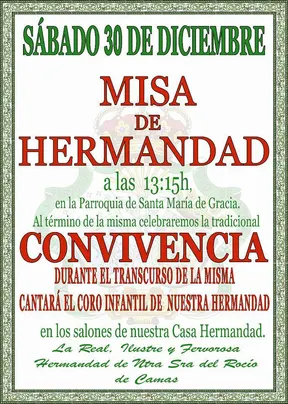 Camas misa de hermandad navidad