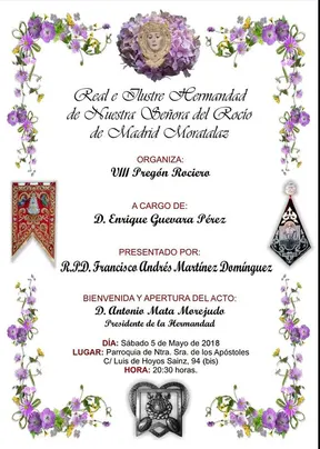 Madrid Moratalaz pregon rocio 2018